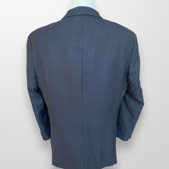 Pronto Uomo Platinum Mens Sport Coat Blazer Two Button Navy Casual Wool Suit 44L - Picture 6 of 12
